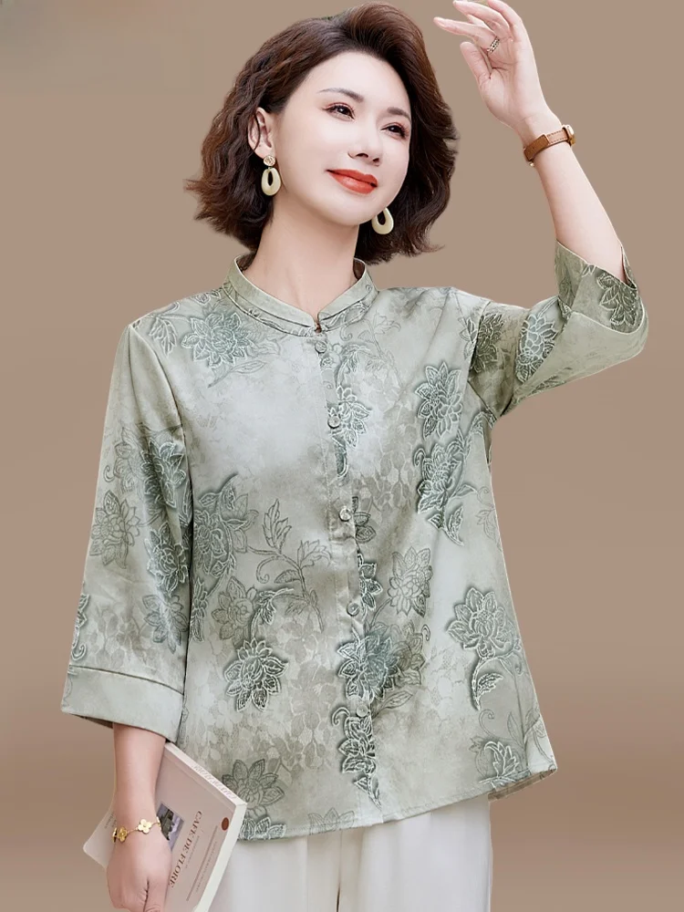 

Модный весенний комплект для мам: шифоновый топ с цветочным принтом и юбка миди для женщин, весна-лето