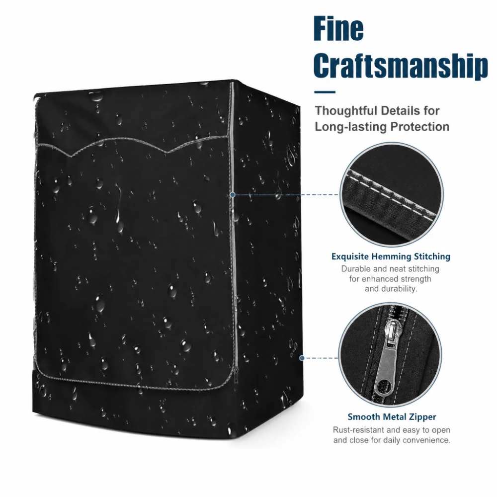 210DWaterproof Case Silver Coating Washing Machine Cover Sunscreen Front Load Laundry Dryer Covers Washing Machine Cover