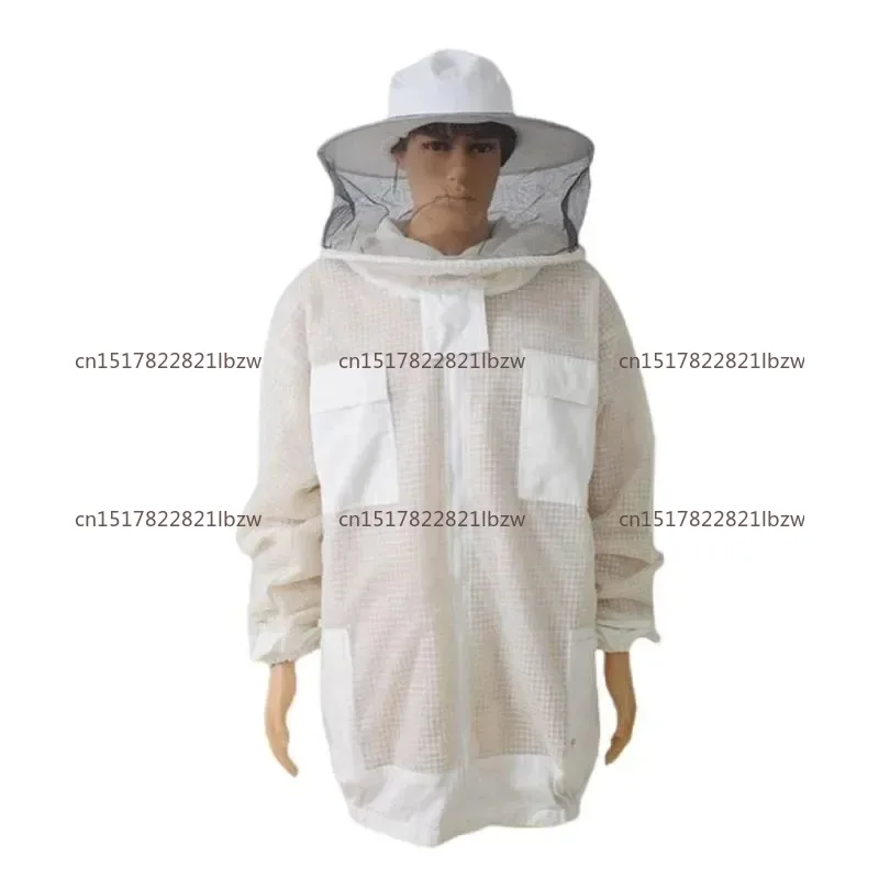 Beekeeping Protective Clothing Three-Layer Mesh Half-Body Bee Space Suit Top Beekeeping Two-Piece Clothing Round Hat Bee Suit