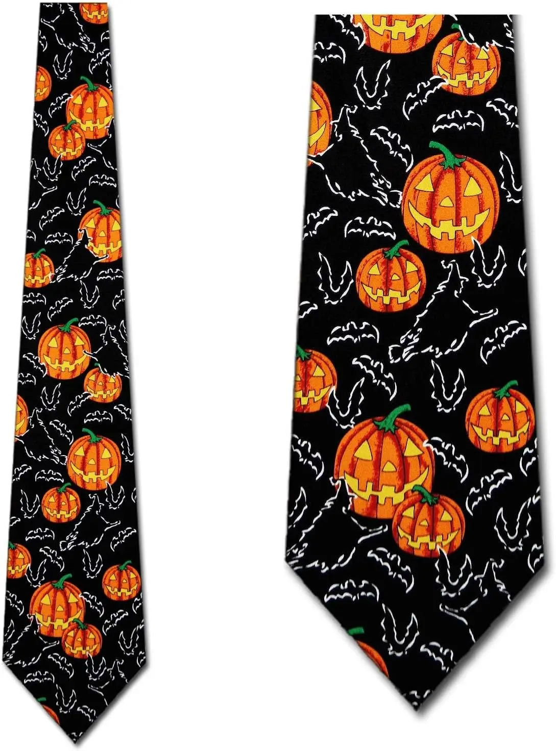 Pumpkin Bat Witch Neck Ties Halloween Mens Neckties