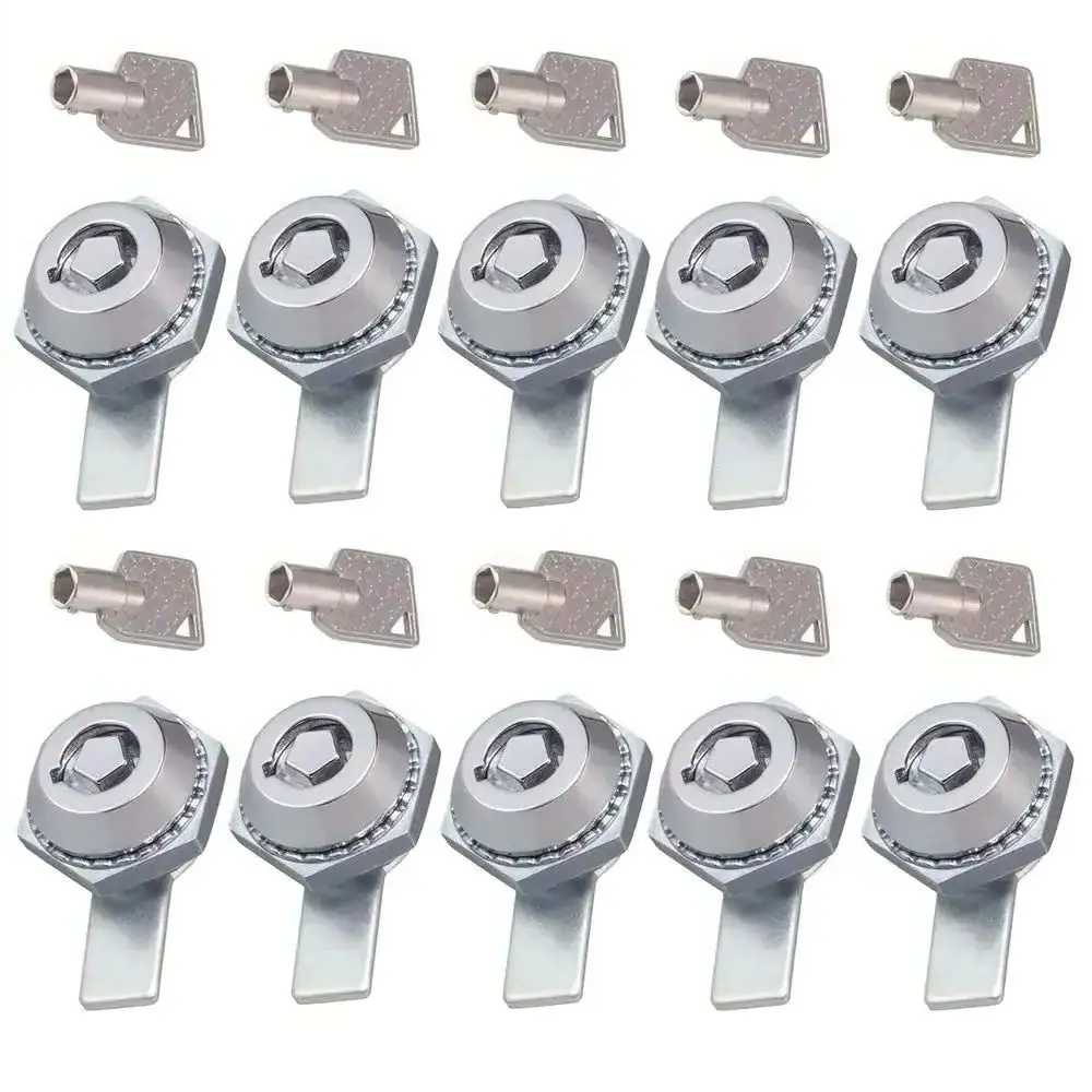 HOT 10PCS Zinc Alloy Industrial Cam Locks Distribution Box Lock Chassis Lock Switch Control Electric Cabinet Door Locks Chromed