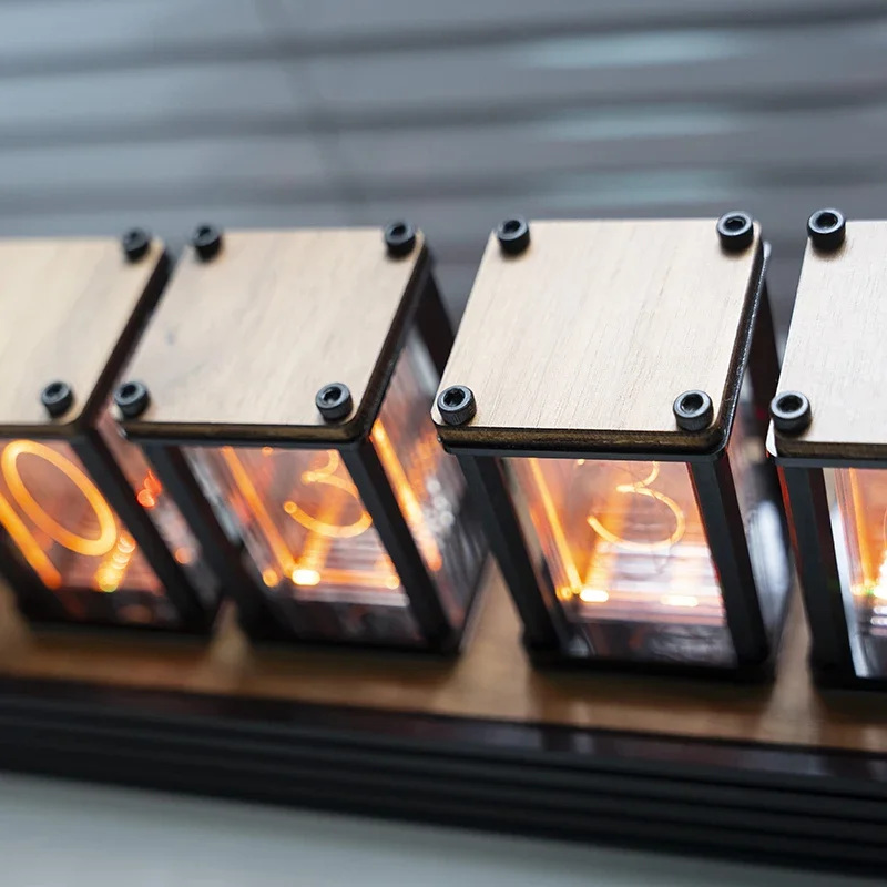 Customizable Lusso Nixie Glow Tube Clock orologio da tavolo in legno fai-da-te orologi da tavolo elettronici creativi RGB orolog