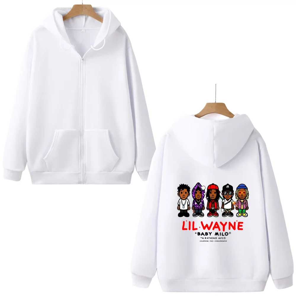 Rapper Lil Uzi Vert Zip Hoodie Pattern Street Printed Rap Clothing Trendy Fashion Sweatshirts Comfortable Suitable For Fans