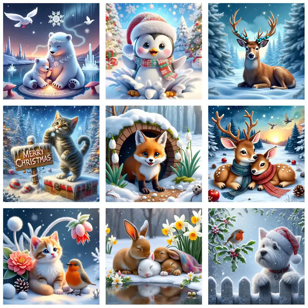 5D DIY Diamant Malerei Eisbären Möwen Winter Szene Strass Volle Runde Diamant Stickerei Kits Home Decor