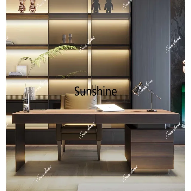 

YItalian minimalist light luxury high-end design inductor computer desk writing desk home modern