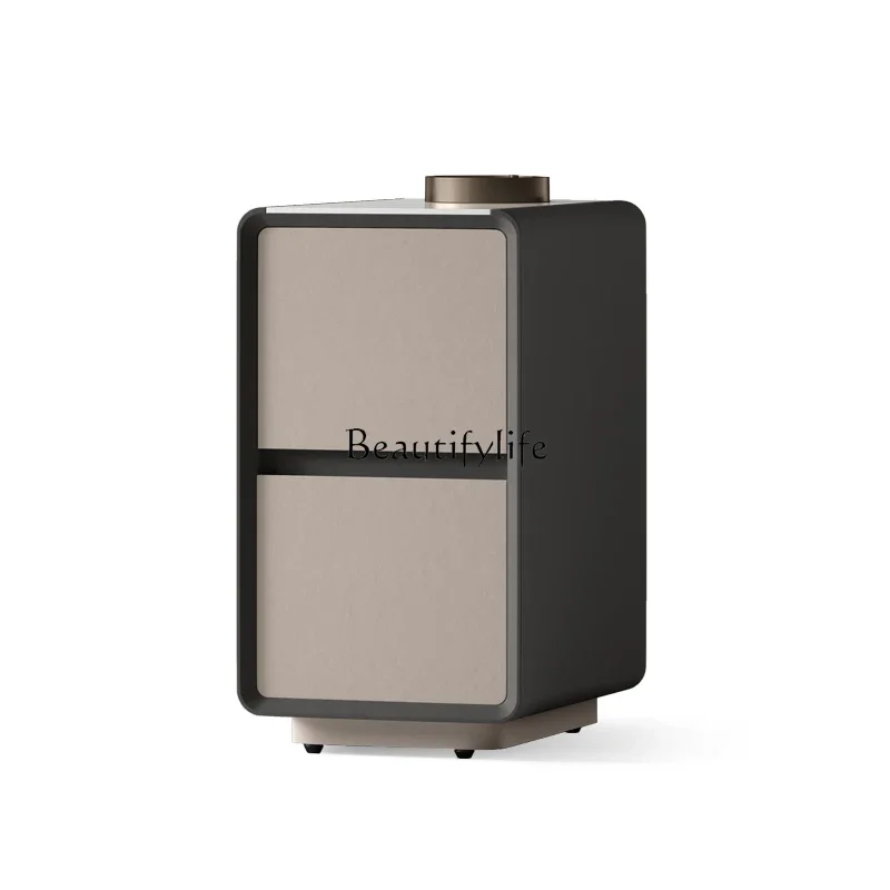 

ls 27Extremely narrow bedside table, high-end light luxury bedroom, narrow crevice cabinet by the bed, simple rock slab