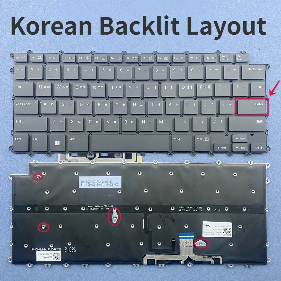 Korean Backlit Keyboard For LG 14Z90Q 14Z90Q-K 14Z90Q-G 14Z90Q-V 14Z90Q-K.AAB6U1 14Z90Q-V.AP75A Series KR Layout