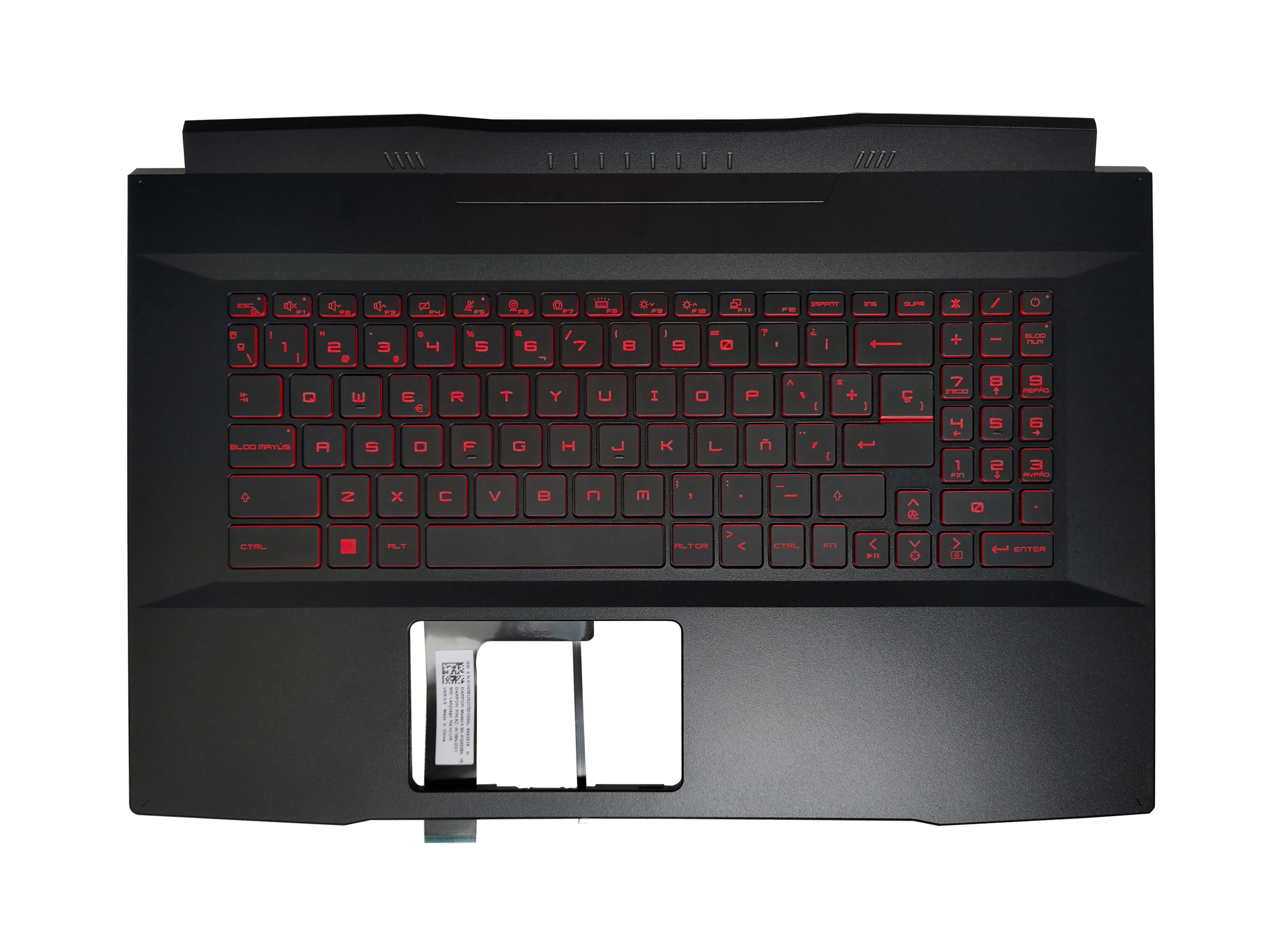 NEW for MSI GF76 MS-17L1 MS-17L3 Palmrest Upper Cover Case Spanish/Russian/French/US Laptop Keyboard Red Backlight