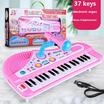 New 37 key electronic keyboard piano with microphone for kids musical instrument toys educational toy gift for children girls boys