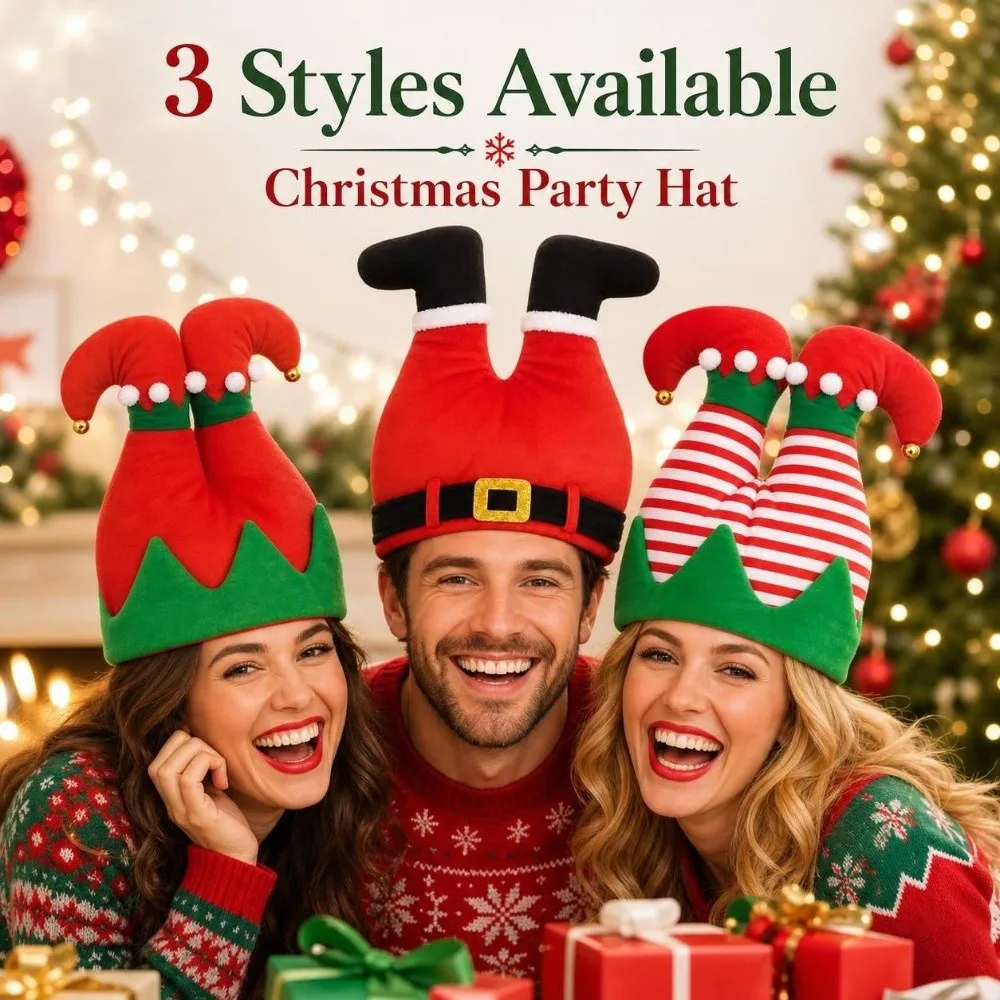 Disfraces de elfos navideños ‌ Gorros de Navidad para Cosplay, Gorros de El Ayudante del Papá Noel ‌ Gorro de Payaso con Rayas para Decoración Navideña, Juego de Roles