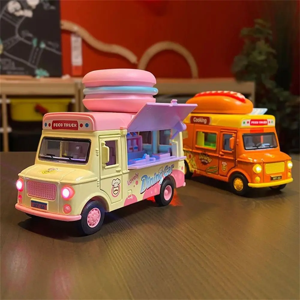 Burger Bus camion de nourriture jouet couleurs vives avec musique lumière crème glacée modèle de voiture véhicule éducatif tirer voiture enfants cadeau