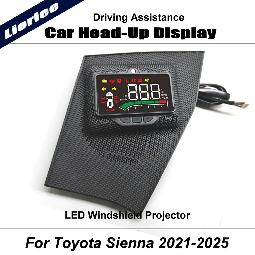 Car LED Projector For Toyota Sienna 2011-2020 Auto HUD Head-Up Display Windshield Safe Driving Assistance Accessories