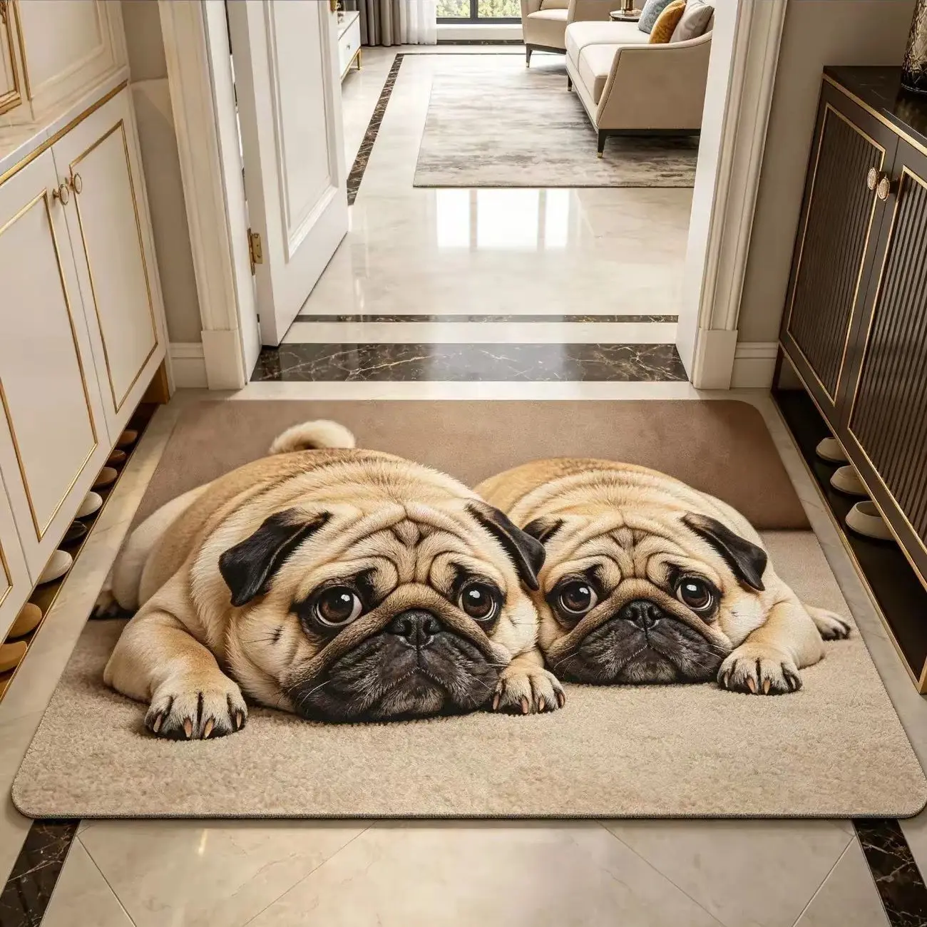 Cute Bichon Frise dog graphics welcome rug indoor hallway kitchen threshold balcony Entry Door Mat home decor Christmas Present