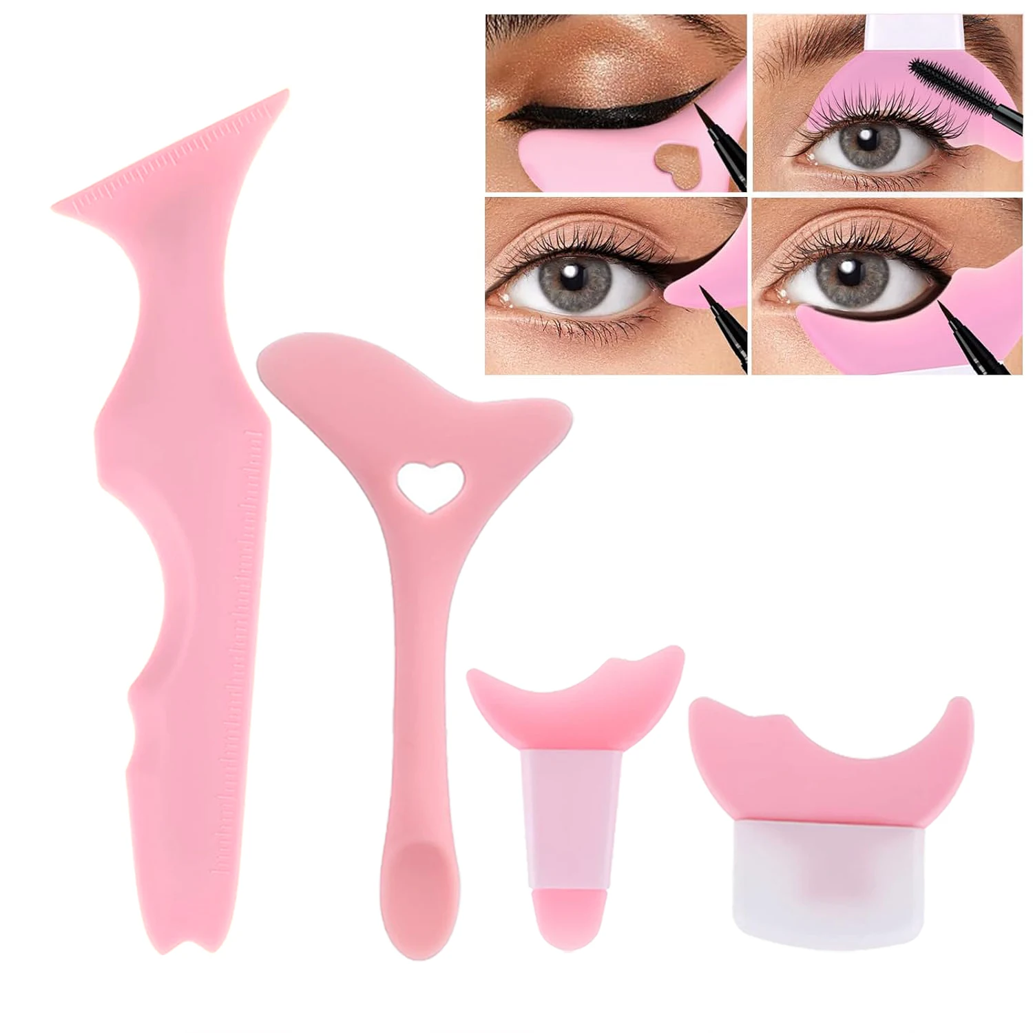 4Pcs Set Multifunctional Eye Makeup Template Eyeliner Eye Shadow Eye Makeup Aid Tool For Women