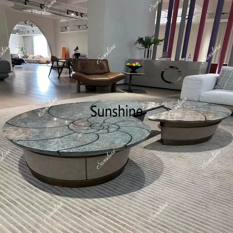 Coffee table combination light luxury design living room high-end villa large flat furniture