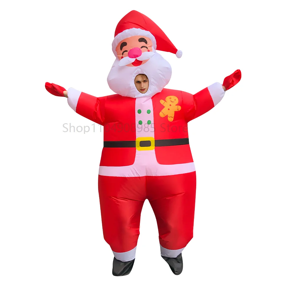 

Adult Christmas Santa Claus Cosplay Inflatable Outfit Holiday Mascot Funny Costume For Christmas New Year Party