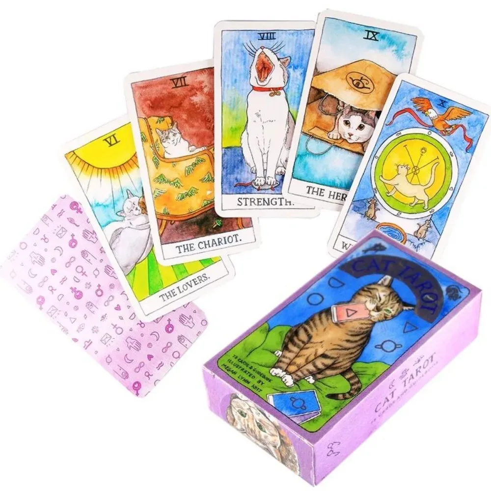 10.6*6.5cm Cat Tarot: 78 Cards (Whimsical and Humorous Tarot Deck, Stocking Stuffer for Kitten Lovers)