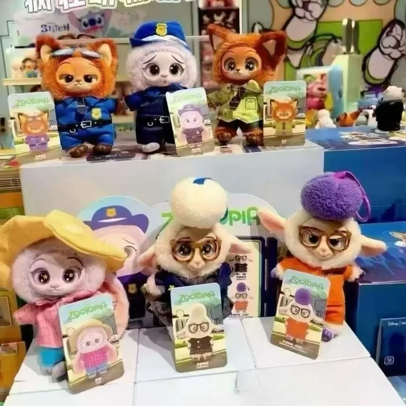 Zootopia Judy Hopps Nick Wilde serie caja ciega llavero de felpa accesorios de juguete lindos muñecos de peluche de animales