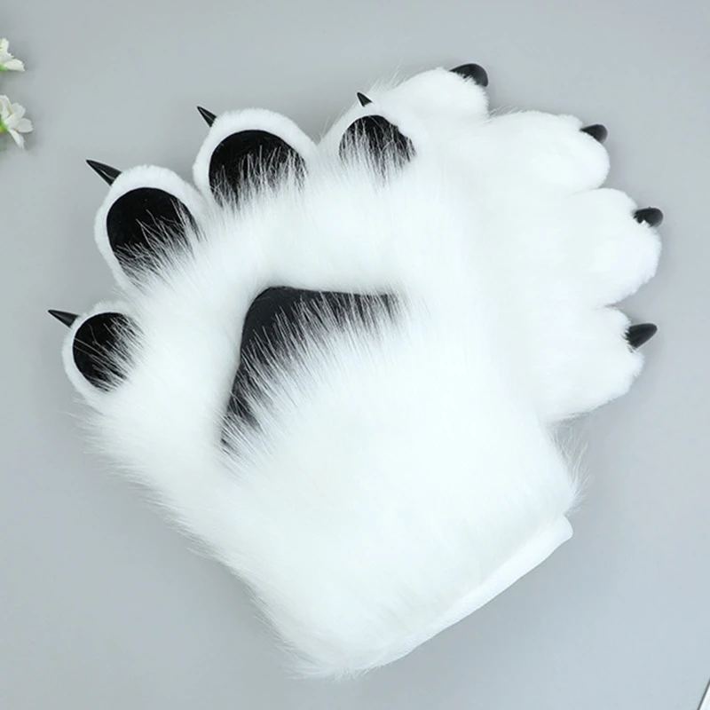 40GC 1 Pair Cartoon Cosplay Gloves Halloween Animal for CAT Paws Gloves for Kids