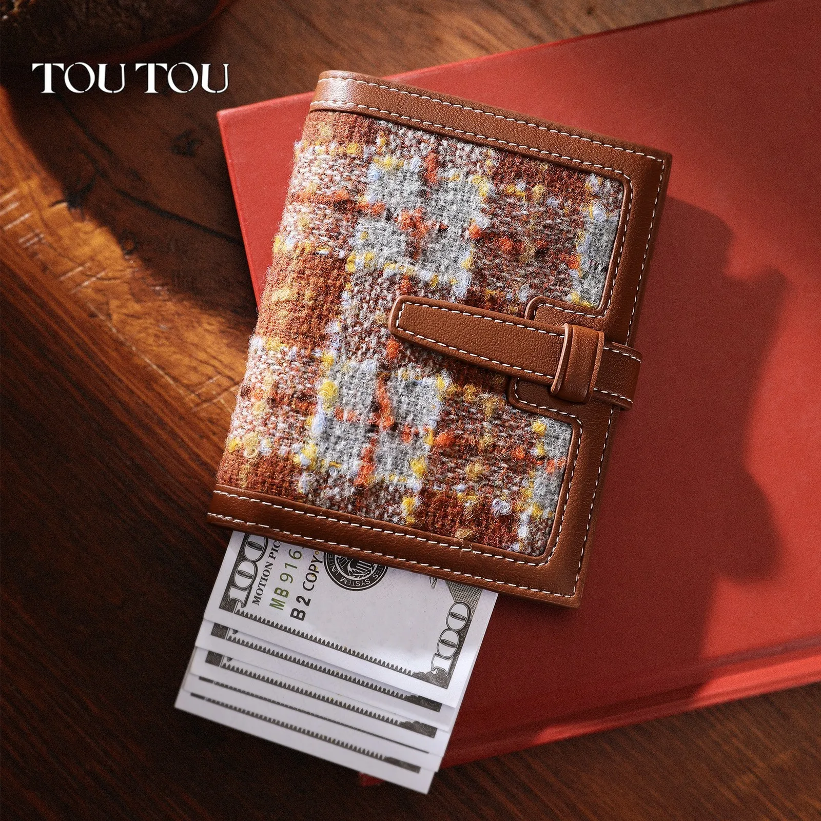 Touyou carteira fofa para meninas, presente de dia dos namorados, designer original, bolsa de mão, simples, multifuncional, porta cartão de estudante