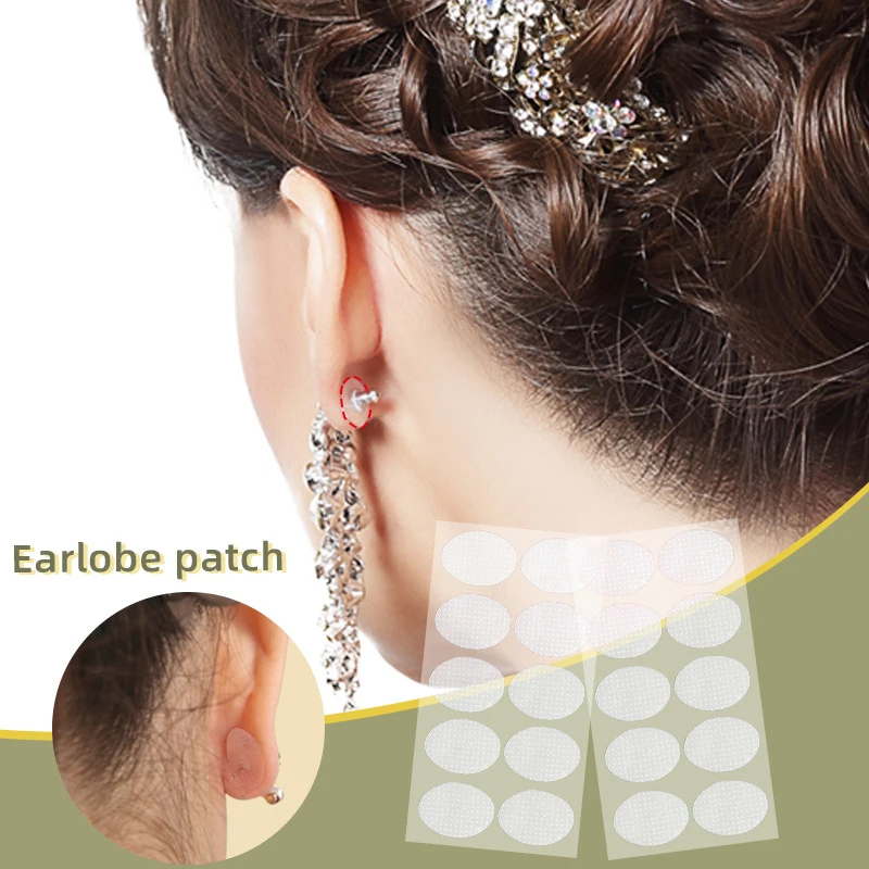 

50 Stickers Clear Earring Support Patches Earring Backs For Droopy Ears Prevent Pulling Ear Care Products