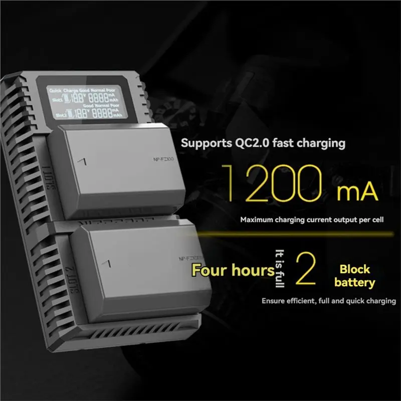 ABGI USN4 PRO USB-C Camera Battery for SONY NP-FZ100 LCD Display Health Check for FX3 A7 III