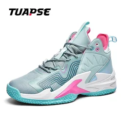 TUAPSE Men Women Basketball Shoes Breathable Mesh Leather Upper Shoes Non-Slip Rubber Sole Cushioning Training Sneakers