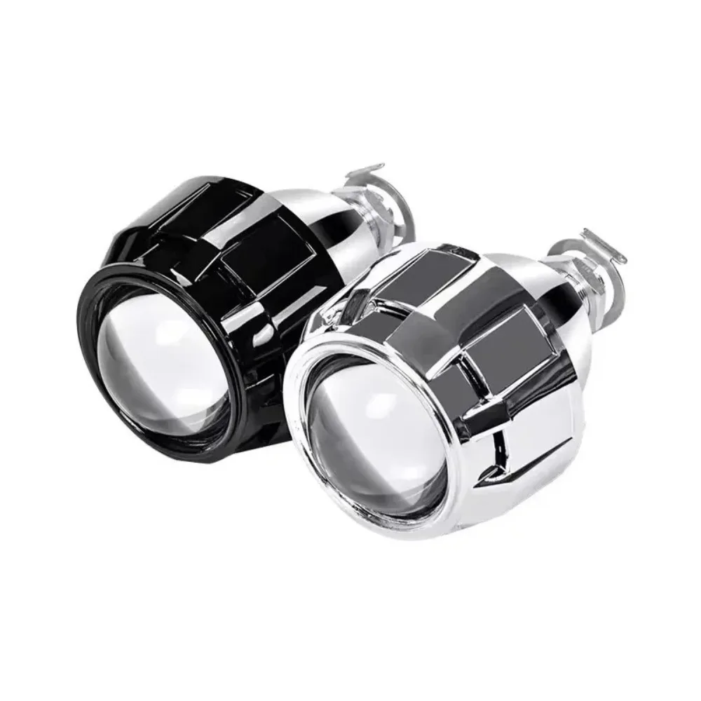  1 Pair 2.5 Inch Bi LED Headlight Lens - 55W 4800LM Hi-Lo Beam Strong Light Auto HID Headlamp Retrofit Accessory