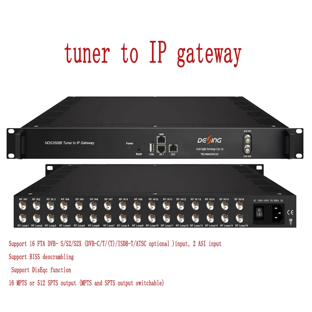 16-sposób Tuner do IP bramy, Front-End wyposażenie System TV