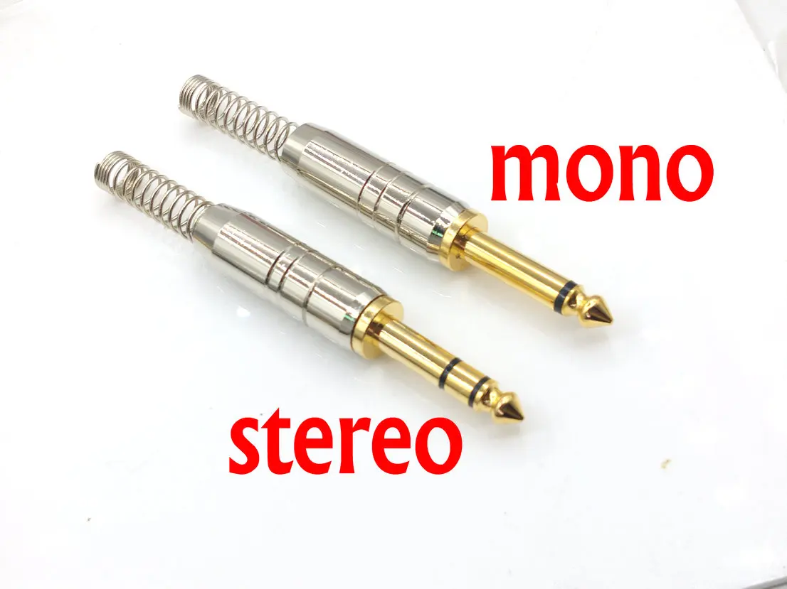 

20PCS copper 6.35mm (1/4 Inch) Mono/stereo Plug with Spring soldering connector