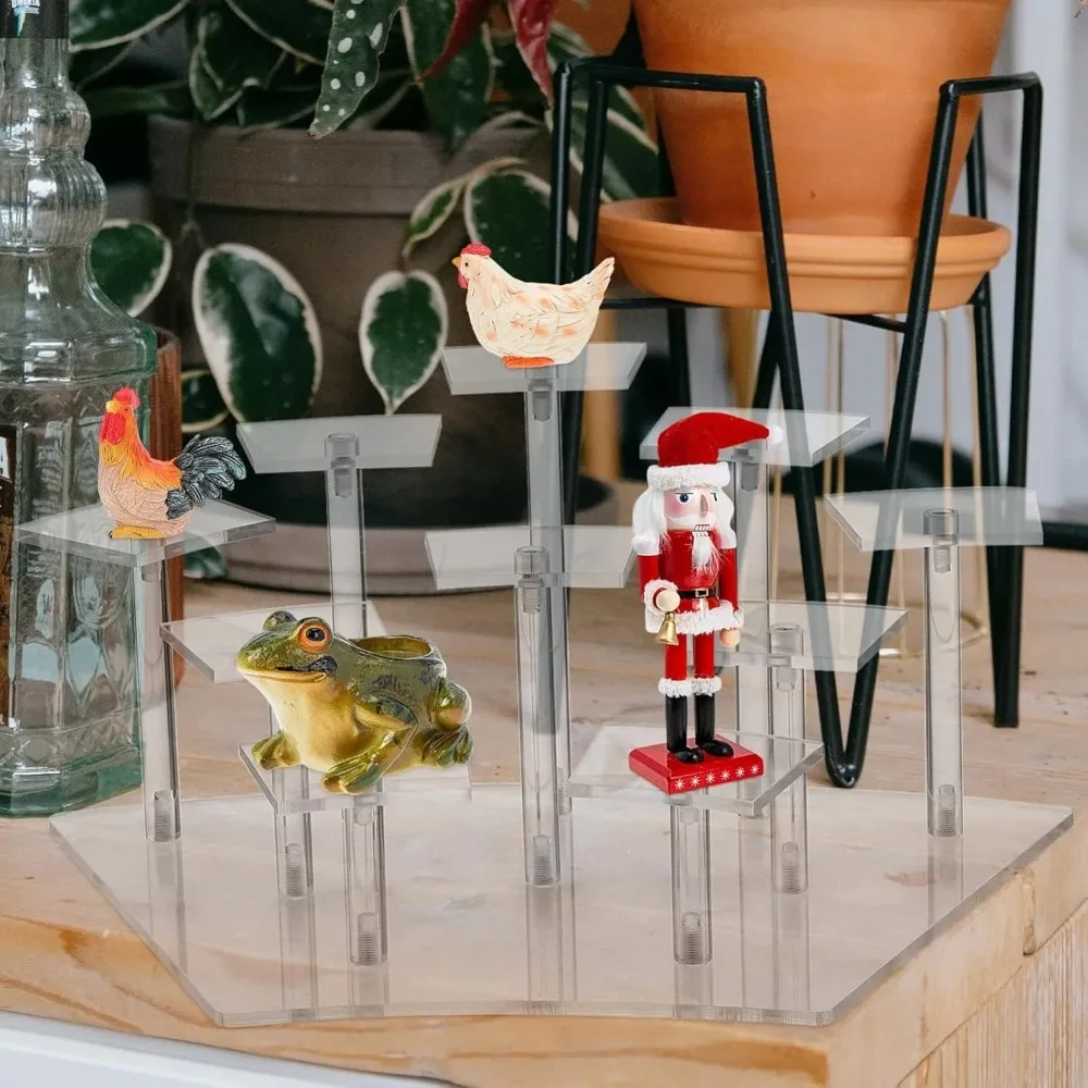 8/10 Tier Acrylic Display Riser Shlef Layered Display Action Figure Perfume Stand for Desserts Riser for Decoration Organization