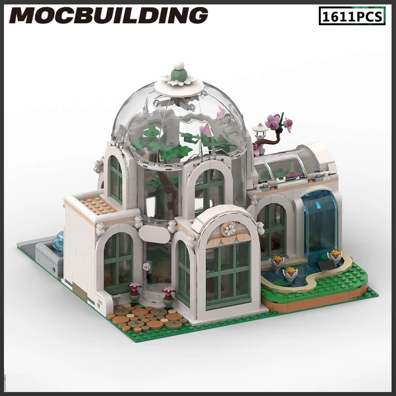 Botanischer Garten Moc Bausteine Stadt Architektur Landschaft Modell DIY Ziegel Weihnachten Geschenk Montage Spielzeug Straßenbild