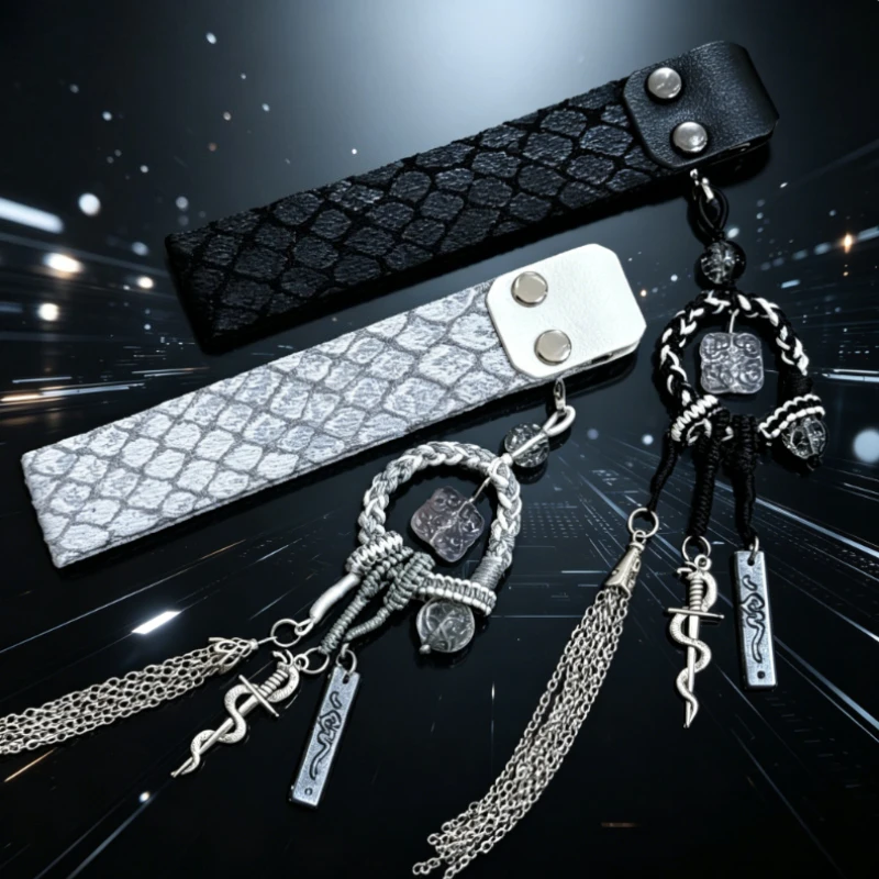 Serpentine Keyboard Ribbon Pendant Handmade Decorative Strap for Wooting Mechanical Keyboard Accessories Fashionable Decoration