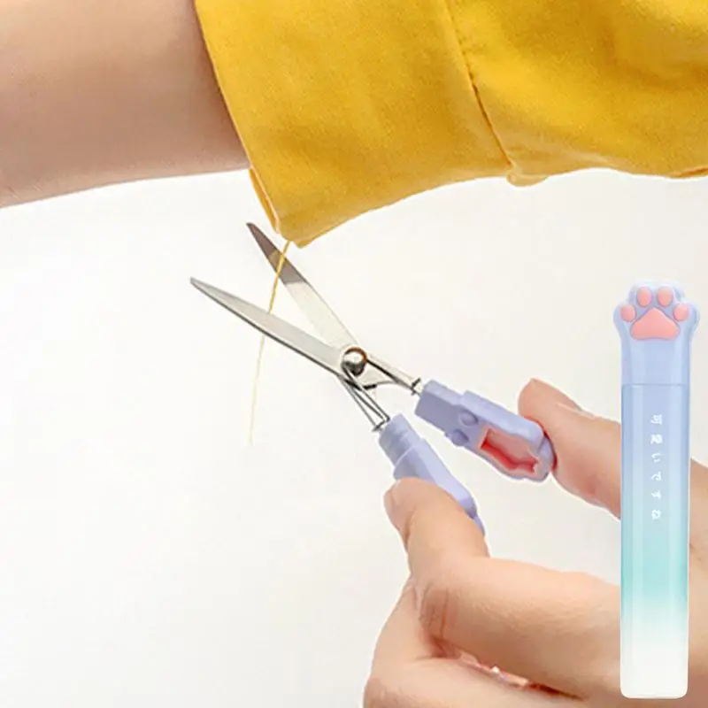 Craft Scissors For Kids Cat-Paw Shaped Craft Child-Friendly Design With Protective Cover Student Tip Scissors For Scrapbooking