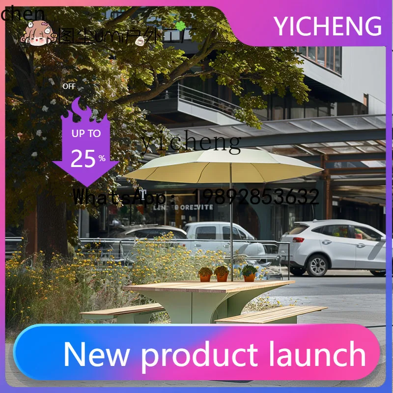 

YFY outdoor table and chair park chair night market commercial street outdoor stool plastic wood round table