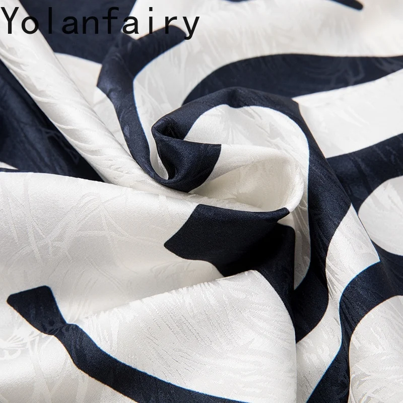 YOLANFAIRY High Street 93% Gonna in raso di seta di gelso Donna 2025 Estate elegante gonne lunghe a coda di pesce Stampa gonna elastica in vita