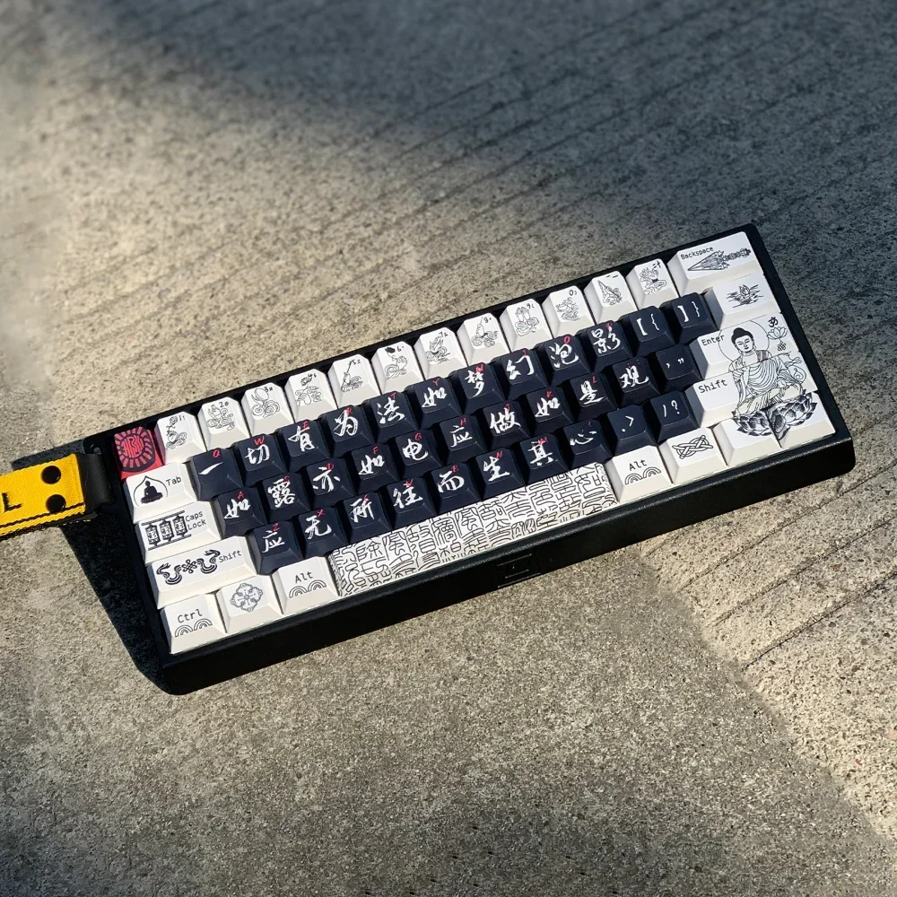 

GEFENSI Diamond Sutra 106 Key Chinese Mythology PBT Keycap Cherry Chinese Suitable For Mechanical Keyboard 61/64/68/75/86 Layout