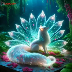 Huacan Diamond Painting Fox Fantasy Diy Diamond Mosaic Animal Art Home Decoration Handmade Holiday Gift Craft Kit