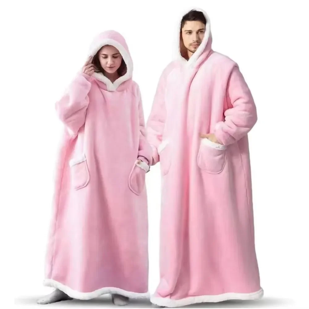 

Men's and women's extra long winter hoodies, greedy blankets, pajamas with sleeves, sportswear, sweaters