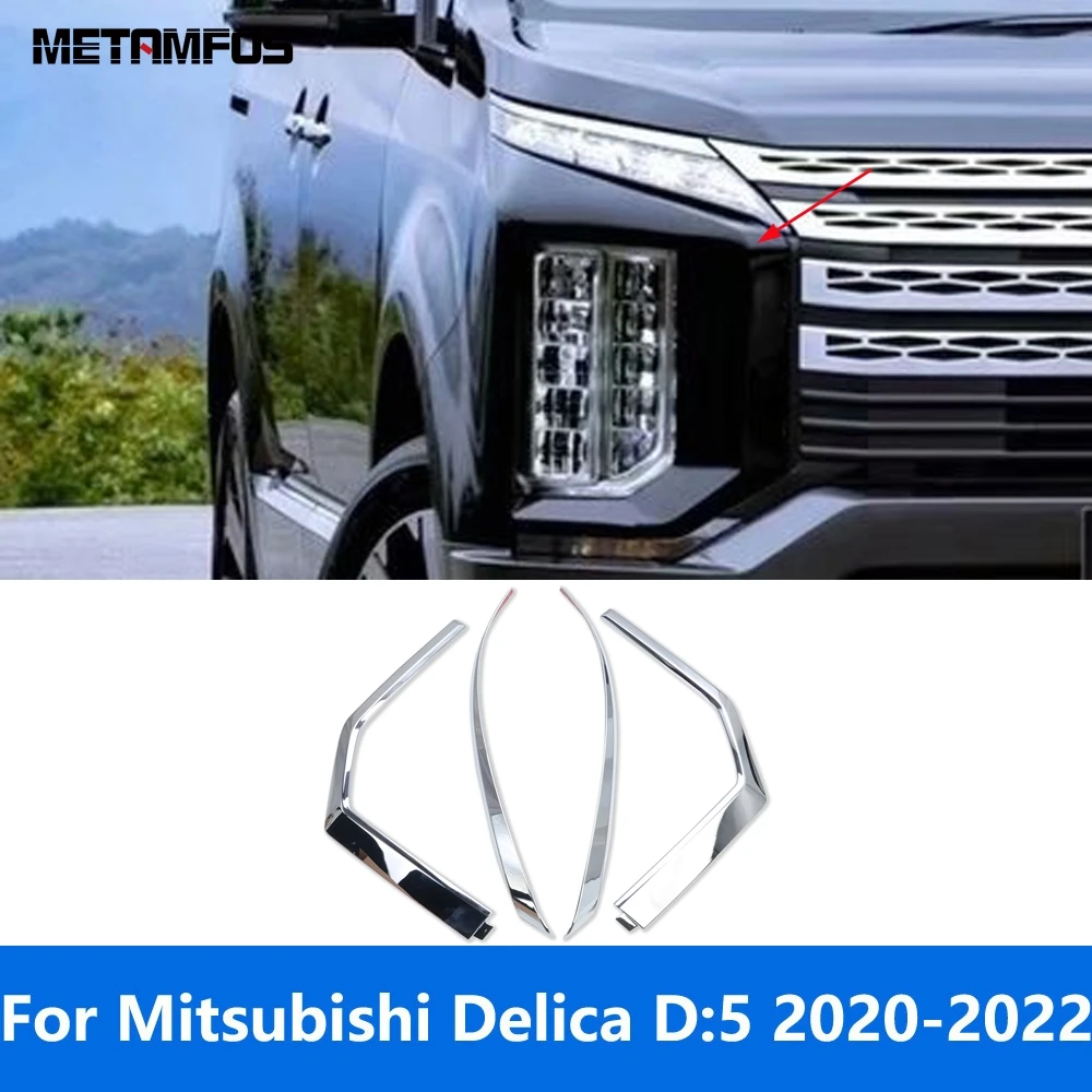 

Для Mitsubishi Delica D:5 2020 2021 2022 хромированный головной светильник, лампа для век, бровей, передняя противотуманная фара, накладка, аксессуары, Стайлинг автомобиля