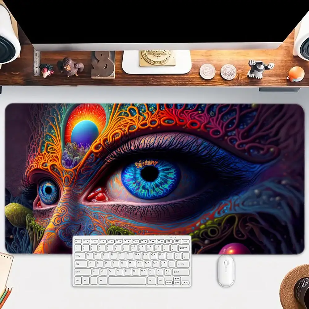 Painted eyes Mouse Pad Office Carpet Large Gaming Mousepad Non-Slip Rubber Laptop Computer Accessories Long Desk Mat