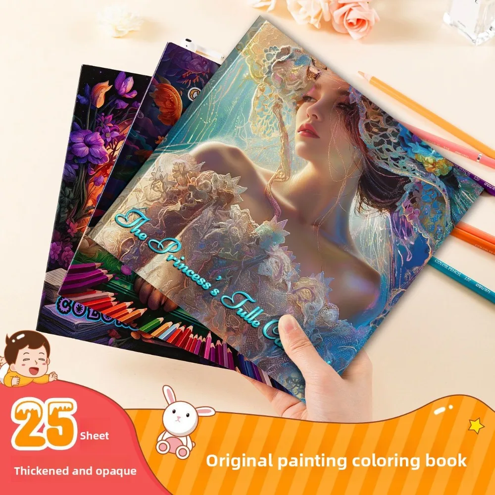 Hand Drawn Color DIY Graffiti Painting Book Anime Girl Series Stress Relief Creative Art Drawing Coloring Book
