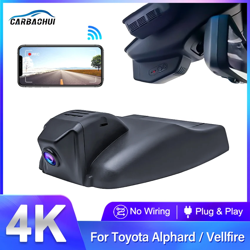 4K 2160P Car Dvr Full HD Plug and play Wifi Video Recorder Dash Cam Car Dvr Camera For Toyota Alphard Vellfire 2019-2022 DashCam