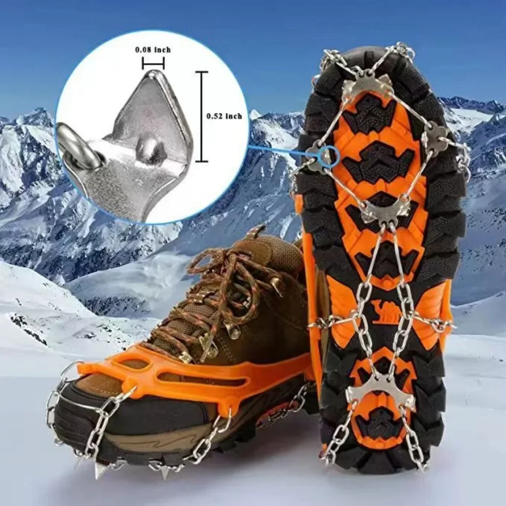 Winter Outdoor Hiking Climbing Snow Spikes Crampons Cleats Chain Claws Grips Boots Cover Ice Gripper Spike for Shoes Anti Slip