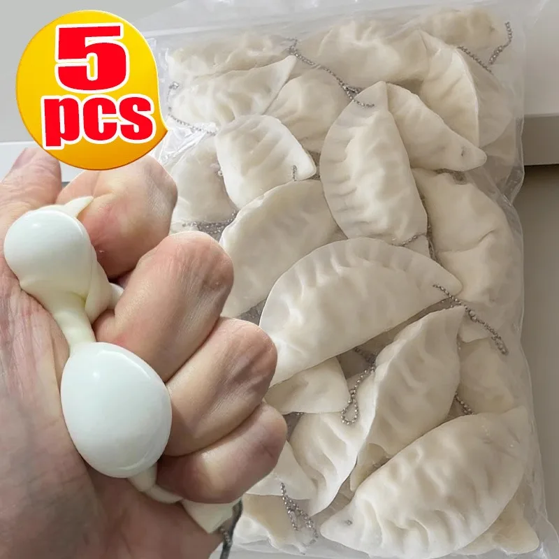Llavero de moda con diseño de dumpling simulado, colgante antiestrés para apretar, decoración de comida, regalos para aliviar el estrés