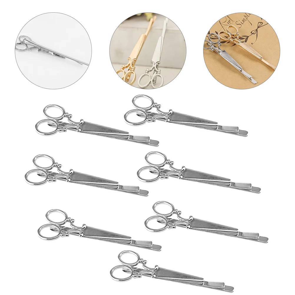 

7 шт. аксессуары, ретро-ножницы, заколка, зажим с одним словом, серебряные женские ножницы, заколка для волос, повседневная заколка для волос для свадебной вечеринки