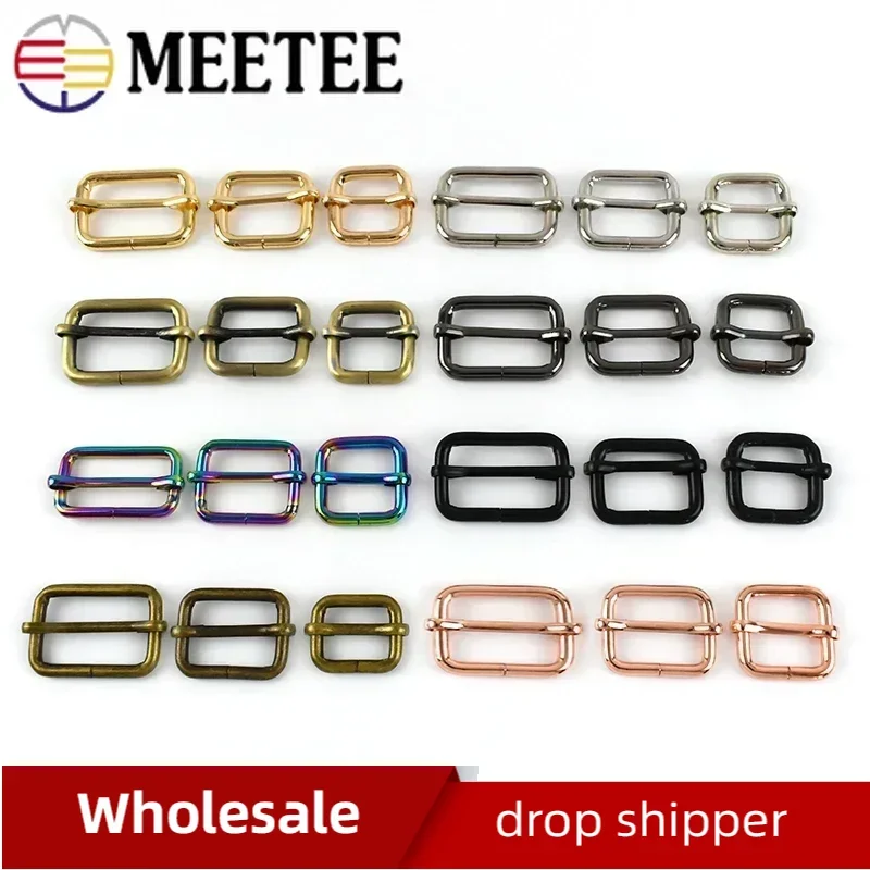 10Pcs Metal Belt Buckle Adjust Pin Buckles Handbag Strap Webbing Tri-Glide Slider Clasp Garment Bag DIY Hardware Accessories