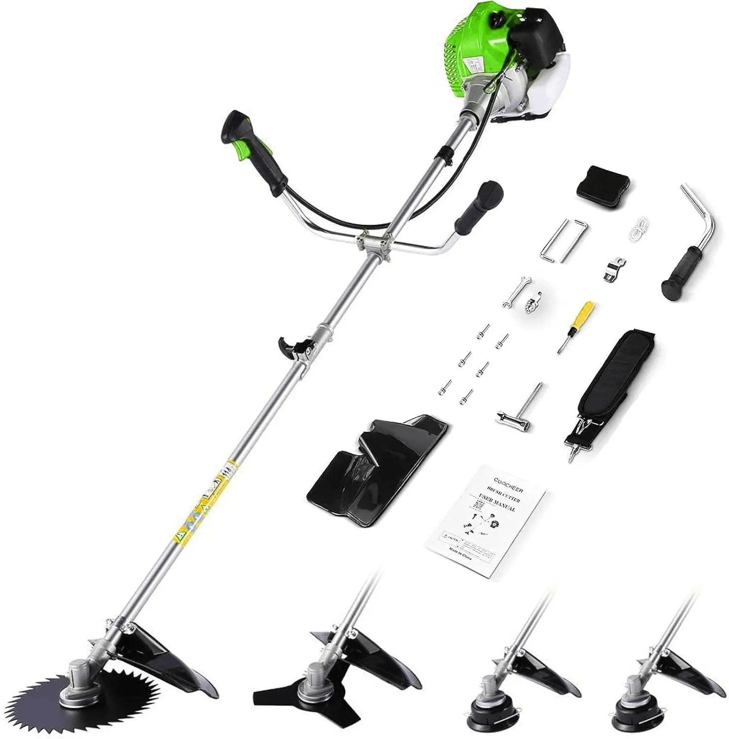 

Weed Wacker Gas Powered 58cc, 4 in 1 Cordless Weed Eater Gas Powered, 2-Cycle Brush Cutter Gas String Trimmers Weed Wacker Strai