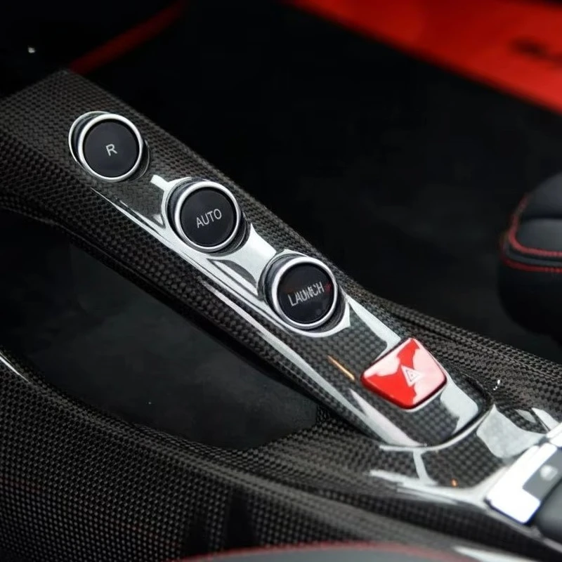 

Reli2 Newest Dry Carbon Fiber Parts 2PCS Central Control Button Switch Cover for Ferrari 488 GTB