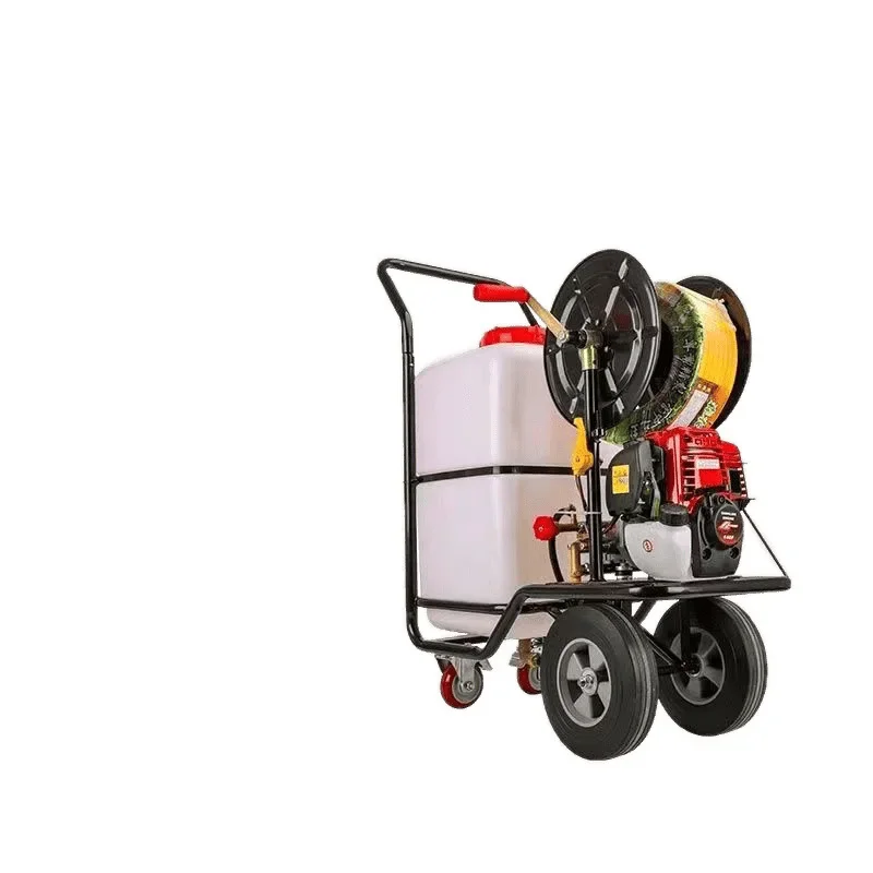 Hand-pushed  high-pressure sprayer, four-stroke high-power agricultural spray greenhouse disinfection cart